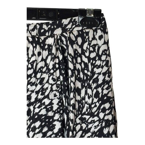 The Kooples Skirt Women Medium Black White Animal Flowing Long Asymmetric‎ Midi - Picture 6 of 11